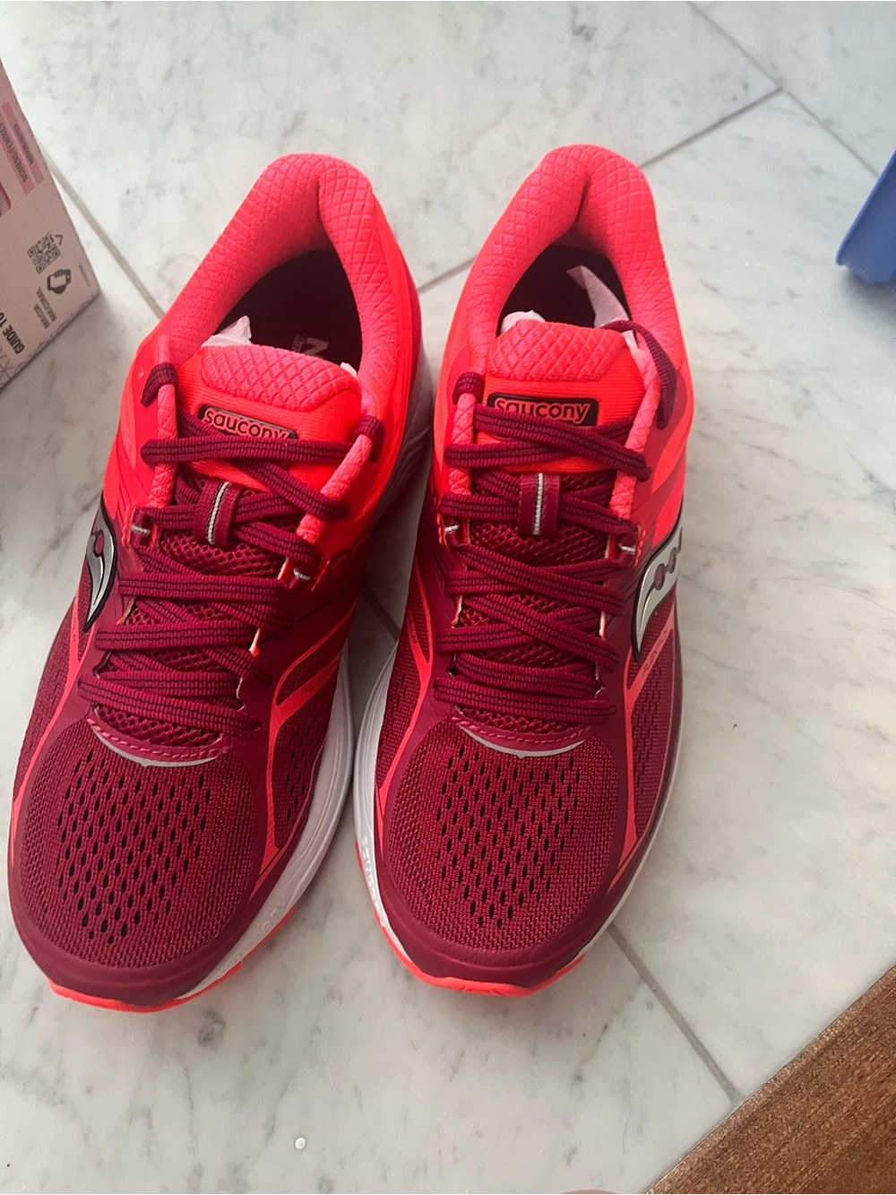 Saucony Women's Running Sneakers in Red and Pink 7.5